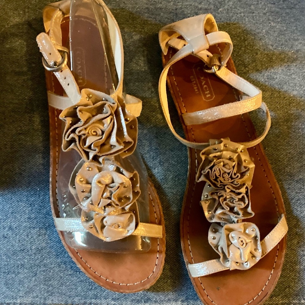 COACH GOLD SANDALS SZ. 9.5